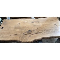 Tischplatte, Eiche, Antik geölt, Altholz, rustikal, verleimt, beidseitige Baumkante, 180x90x4,5 cm